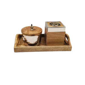 Ensemble brûleur d'encens en bois avec couvercle métallique et support carré, diffuseur d'aromathérapie, utilisation toute saison - Product Image 2