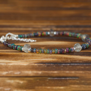 Dual Gemstone Beads <b>Bracelet</b> Natural Stone <b>Beaded</b> <b>Bracelet</b> Dainty Minimalist <b>Bracelet</b> Women Fashion Jewelry - Product Image 1