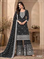Salwar Kameez pakistanais traditionnel pour femmes en faux georgette, toutes saisons, avec dupatta, broderie lourde et travail Zari, export en gros vers l'Inde