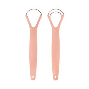 Raspador de Lengua de Doble Color, Plata y Oro Rosa, Juego de 2 Piezas, Forma de U, Acero Inoxidable, Higiene Bucal, Eliminador de Bacterias y Mal Aliento para Adultos - Product Image 2