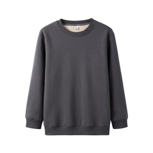เสื้อฮู้ดผู้ชายผ้ากำมะหยี่ขนแกะสำหรับฤดูหนาว แบบสวมหัว ไซส์ใหญ่พิเศษ คอโอ ทรงโอเวอร์ไซส์ เนื้อผ้านุ่มฟู ซักแล้วไม่หด สีพื้น - Product Image 6
