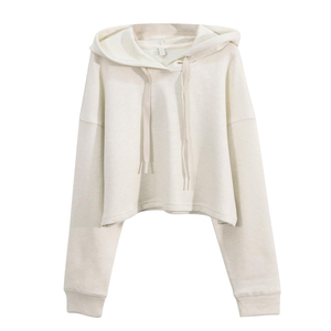 Sudadera Corta con Capucha para Mujer, Personalizable con Logotipo, Mezcla de Algodón, Ligera y Transpirable, Moda de Verano, Felpa Francesa - Product Image 2