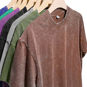 เสื้อยืดผู้ชายสไตล์วินเทจฟอกสี ทรงปกติ สกรีนโลโก้ได้ ผ้าฝ้าย 100% น้ำหนักเบา ระบายอากาศดี เป็นมิตรกับสิ่งแวดล้อม แบบดิสเทรส หนานุ่ม - Product Image 6