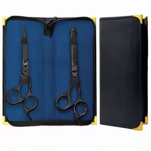 Professional Stainless Steel Sharp Hair Salon Scissors Set with <b>Thinning</b> Shears and Straight Cut Scissors in Blue Carry Case - Product Image 6