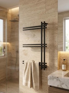 Minimalist <b>Wall</b> <b>Mounted</b> Three Layer <b>Towel</b> Rack Stainless Steel Bathroom Hooks <b>Rails</b> Rust Proof Rectangle Shape - Product Image 1