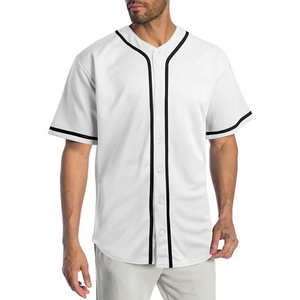 Maillot de baseball/softball personnalisé avec logo imprimé par sublimation, respirant, 100% polyester, col en V, t-shirts à boutons intégraux - Product Image 5