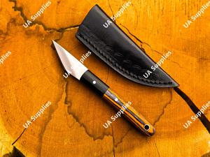 Cuchillo utilitario estilo Kiridashi forjado a mano con espiga completa, hoja fija de acero inoxidable, cuchillo de bolsillo EDC, OEM ODM al por mayor, madera - Product Image 6