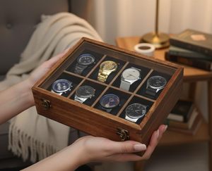 AHTE MANUEXPO UR-065 Wooden Watch Box <b>Storage</b> Jewelry Case Timepiece Display Luxury Indian Rosewood Organizer Handmade <b>Cushions</b> - Product Image 3