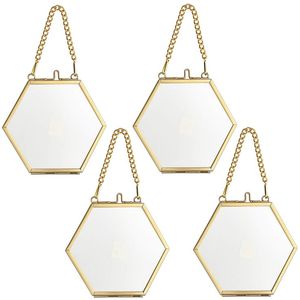 Home Decor Glass & Metal Hanging Picture <b>Frame</b> for <b>Wall</b> Decoration, with 2 Sides Glass Customised Decorative <b>Frames</b> - Product Image 4