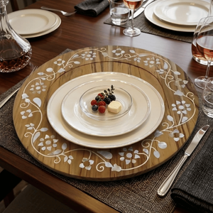 Resin <b>Mop</b> Handmade Serving Tray | Decorative Food Serving Tray | Rectangular Tray with Cutout <b>Handles</b> | Coffee Table Decor Tray - Product Image 5