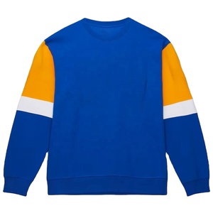 Sudadera Azul para Hombre, Cuello Redondo, Bloques de Color, Manga Larga, Informal, Tejida, Corte Regular, para Otoño - Product Image 1