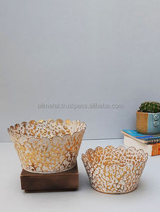 ชุดกระถางตั้งโต๊ะแบบเคลือบผงเป็นมิตรต่อสิ่งแวดล้อม2ชั้นสำหรับตกแต่งในบ้านสำนักงานสวนกลางแจ้งสถานรับเลี้ยงเด็ก - Product Image 3