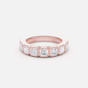 Bague demi-éternité de qualité supérieure avec diamants de laboratoire, bijoux élégants pour femmes, cadeau d'anniversaire de mariage en vente - Product Image 1