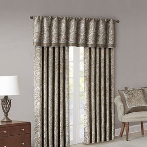 Mantovana finestra Jacquard in blu/marrone 50x18 "tende e mantovane prodotto - Product Image 4