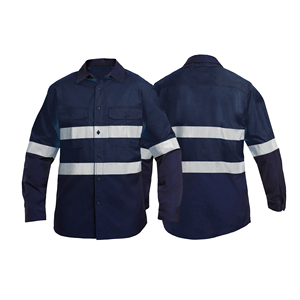 Ropa Reflectante de Construcción, Camisetas Polo de Trabajo de Manga Larga de Alta Visibilidad Personalizadas, Color Azul Marino, para Seguridad Vial - Product Image 1