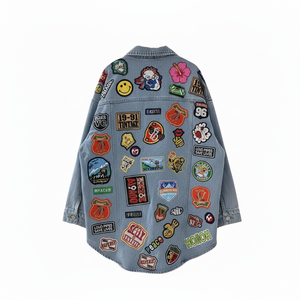 เสื้อแจ็คเก็ตยีนส์ทอแบบวินเทจ เป็นมิตรกับสิ่งแวดล้อม ระบายอากาศได้ดี สำหรับผู้หญิง สีซีดอ่อน สไตล์ลำลอง ติดกระดุม ทรงปกติ ใส่ได้ทุกฤดูใบไม้ผลิ ฤดูร้อน ฤดูใบไม้ร่วง ฤดูหนาว - Product Image 2