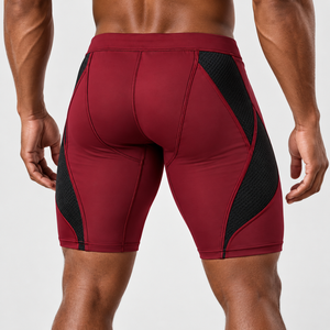 <b>Men</b> Compression <b>Shorts</b> Solid Color Custom Design Breathable Moisture Wicking Sporty Mid <b>Waist</b> <b>Elastic</b> <b>Waist</b> Compression <b>Shorts</b> - Product Image 3