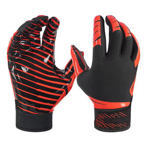 Red Embossed Pattern Outdoor Sports Gloves With Non Slip Palm For Football Use - Product Image 5