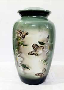 Urna Funeraria Decorativa de Metal Hecha a Mano con Diseño Art Deco, Florero de Mesa de Gran Capacidad, Antigüedades Funerarias CO - Product Image 2