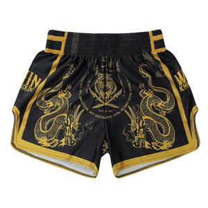กางเกงชก<span class=keywords><strong>มวย</strong></span> Knockout Unisex <span class=keywords><strong>สี</strong></span>ดำลายมังกรทอง สำหรับฝึกซ้อมแบบผสมผสาน ทรงปกติ คุณภาพระดับมืออาชีพ ทนทาน แห้งเร็ว ระบายอากาศได้ดี ไร้ตะเข็บ - Product Image 1