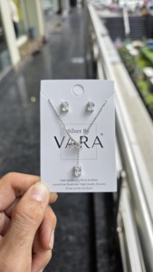 Emerald Cut Zircon Jewelry <b>Set</b> Pendant <b>Necklace</b> <b>and</b> Stud <b>Earrings</b> 925 <b>Silver</b> Minimalist Women's Wedding Engagement Party Gift - Product Image 3