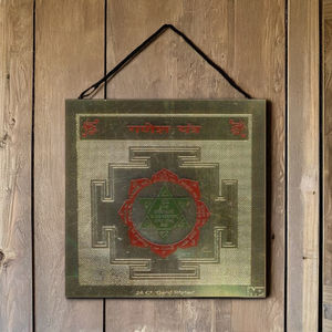 พระพิฆเนศ3นิ้วทำด้วยมือพระพิฆเนศ Yantra สำหรับตกแต่งผนังตกแต่งบ้าน Vastu dosh nivarak และ gifting ทำในอินเดีย - Product Image 1