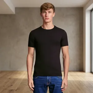 T-shirt tendance pour homme, style urbain, coupe ample, impression de logo personnalisé, couleur unie, coton, coupe large, vêtements décontractés, mode streetwear - Product Image 4