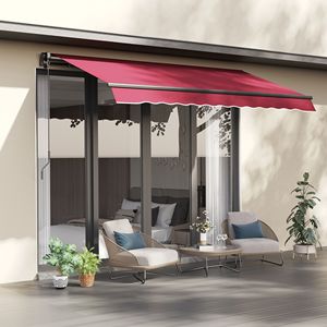 Tenda da Sole Retrattile Manuale con Manovella Facile 3x2,4m, Protezione UV, per Terrazze, Estensibile per Patio, Veranda, Giardino - Product Image 2