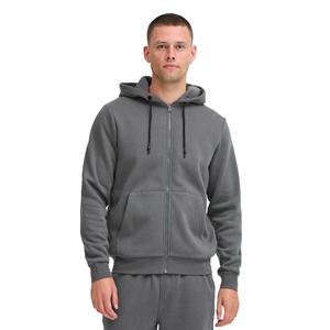Ensemble de survêtement décontracté gris à capuche 2-en-1 en polaire pour garçons, avec sweat-shirt et pantalon en coton de couleur unie, respirant, coupe régulière, idéal pour l'automne - Product Image 2