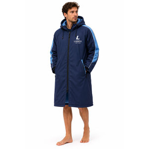 Custom Logo Long Waterproof Swim Parka Jacket Sherpa Fleece Lining Hooded Changing <b>Robe</b> Windproof Swimming <b>Coat</b> Men Women - Product Image 2
