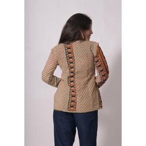 Veste en coton tissé respirant à imprimé vintage Kantha, manteau d'hiver pour femmes - Product Image 5