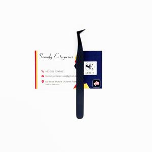 Pinzas para Pestañas de Acero Inoxidable Negro Mate de 90 Grados Personalizadas de Somofy Enterprises, Juego de Pinzas para Pestañas de Volumen Sostenible, Duraderas - Product Image 1