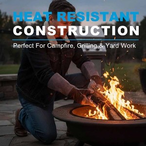 Gants de soudage en cuir de vachette renforcé de haute qualité à manchette longue, résistants à la chaleur et aux étincelles, pour la lutte contre les incendies - Product Image 5