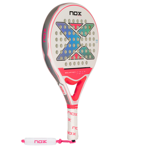 Overgrip de tennis Nox avec cordon de sécurité, impression sérigraphique blanche et rose, ajustement universel - Product Image 4