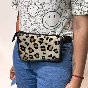 Riñonera de cuero de vaca genuino con estampado de leopardo para hombres y mujeres, riñonera pequeña, riñonera para exteriores, senderismo, correr, viaje, riñonera - Product Image 3