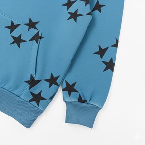 Sudadera con capucha de estilo urbano personalizado, de tejido grueso, con estampado serigrafiado en relieve, bordada, con hombros caídos, estilo vintage y lavado ácido. - Product Image 6