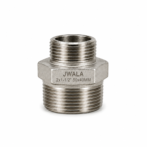 Raccord de tuyauterie pour traitement chimique, filetage 2x1-1/2 pouces, réducteur hexagonal en acier inoxydable 50x40mm pour tuyauterie industrielle robuste - Product Image 1