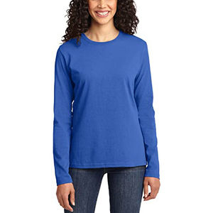 เสื้อยืดคอกลมทรงเข้ารูปผ้าฝ้ายพิมพ์ลายกราฟิกตามสั่งสำหรับผู้หญิง แขนยาว - Product Image 1