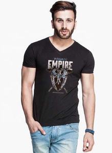 Camiseta de Manga Corta con Cuello en V para Hombre, 100% Algodón, Color Sólido, Impresión Personalizada, Opciones Multicolor, Tejido de 180g, Ecológica, MOQ Bajo - Product Image 5