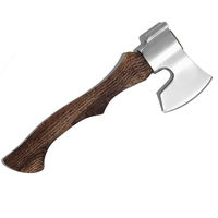 Hache compacte industrielle à manche en bois, forgée à la main, à dos plat, lame en acier inoxydable, outil utilitaire pour fendre du bois de chauffage