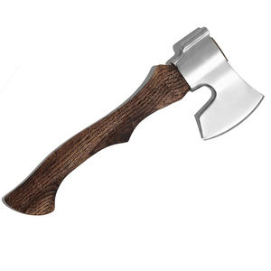 Wooden Handle Industrial Hand Forged Flat Backed Hatchet Stainless Steel Blade Compact Utility Axe Firewood Splitting <b>Tool</b> - Product Image 3