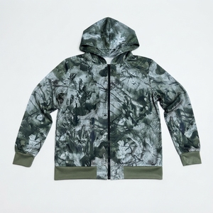 Custom <b>Men's</b> Camouflage Full Zip <b>Hoodie</b> Cotton Blend <b>Camo</b> Hooded Sweatshirt OEM ODM Streetwear Casual Jacket Wholesale - Product Image 2