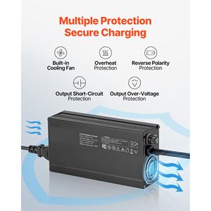 Caricabatterie Intelligente 12V 10A per Batterie al Litio 14.6V AC DC LiFePO4 con Connettore Anderson, Indicatore LED, Attivazione 0V, Scatola in Alluminio - Product Image 5