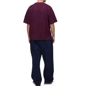 T-shirt en coton uni pour homme avec petit logo sur la poitrine, fabrication OEM sous marque privée pour commandes de vêtements en gros - Product Image 2