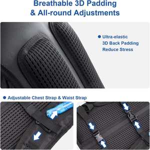 Sac à dos de sport durable pour activités de plein air, course à pied et cyclisme – Polyester imperméable avec sangle à coussin d'air - Product Image 2