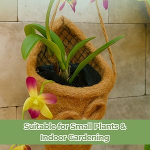 Pot suspendu en fibre de coco de haute qualité 13x25cm, pot conique en fibre naturelle pour orchidées, plantes suspendues, utilisation en jardin - Product Image 5