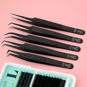 Pinces à cils de haute qualité avec embouts en fibre, 90 degrés, pour extensions de cils, antidérapantes, pour un volume intense. - Product Image 4