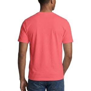 Camiseta de Hombre de Alta Calidad, Color Rosa Coral, Lisa, 100% Algodón, Cuello Redondo, Manga Corta, Corte Regular, Informal, Básica, para Verano - Product Image 5