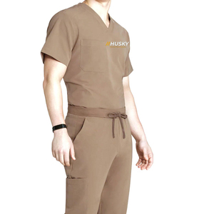 เสื้อสครับแพทย์ยูนิเซ็กซ์ HUSKY SPORTSWEAR คุณภาพพรีเมียม ผ้าทอผสมสแปนเด็กซ์/โพลีเอสเตอร์ แขนสั้น คอวี สำหรับบุคลากรทางการแพทย์ - Product Image 5