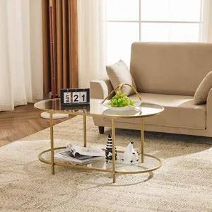 Table basse en fer forgé pour décoration intérieure de style côtier, design artistique, mobilier élégant, doré, fait main, plateau amovible de luxe pour salon - Product Image 5